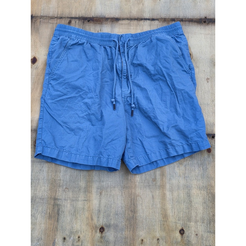 Patagonia Mens Large Trail Harbor Shorts Blue Hemp Cotton Elastic Waist 57870